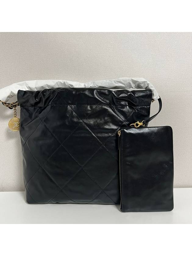 22 Bag Small Shiny Calfskin Gold Metal Black AS3260 - CHANEL - BALAAN 3