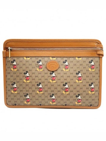 Women s Gucci 602552 Disney x Mini GG Supreme Canvas Mickey Mouse Clutch gt Pouch Gangbuk used luxury goods - GUCCI - BALAAN 1