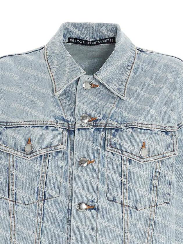 Women's Logo Print Denim Jacket - ALEXANDER WANG - BALAAN 4