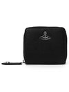 Logo Plaque Zip-Up Half Wallet Black - VIVIENNE WESTWOOD - BALAAN 3