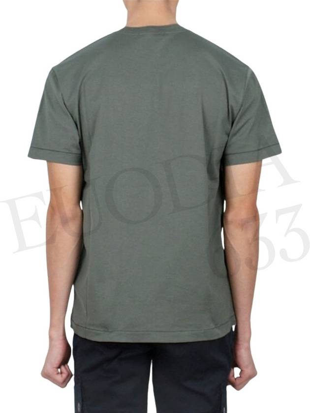 Logo Patch Short Sleeves T-Shirt Green - STONE ISLAND - BALAAN 4