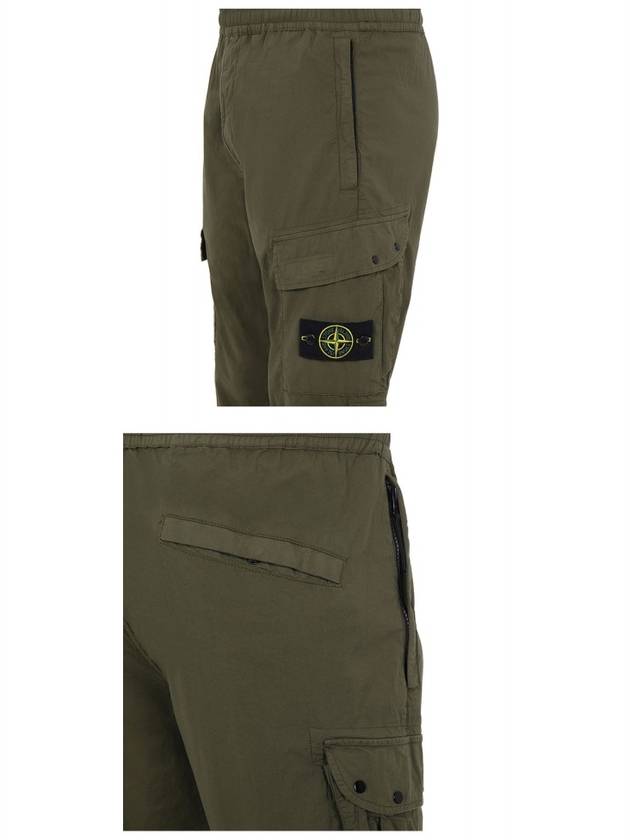 Men's Wappen Patch Pocket Cargo Straight Pants Khaki - STONE ISLAND - BALAAN 6