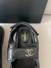 CC logo velcro sandal caviar black G35927 - CHANEL - BALAAN 4