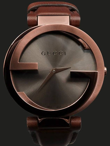 37MM Steel Quartz Interlocking G Unisex Leather Band Watch YA133309 - GUCCI - BALAAN 1