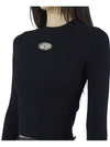 M Valary Ribbed Long Sleeve Knit Top Black - DIESEL - BALAAN 8