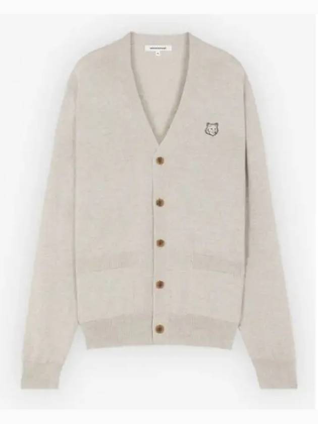 Bold Fox Head Patch Regular Cardigan Grey - MAISON KITSUNE - BALAAN 2