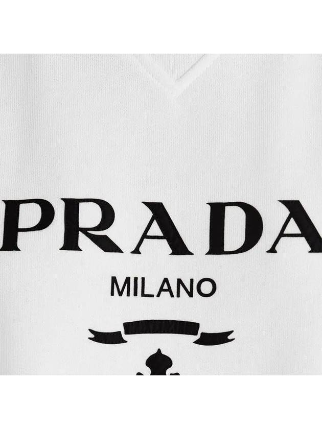 Logo Cotton Sweatshirt White - PRADA - BALAAN 5