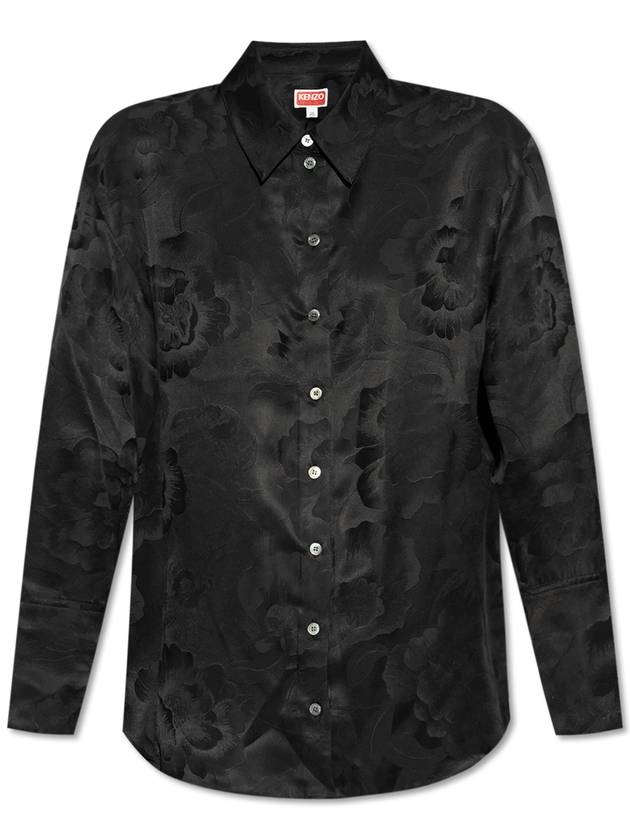 Kenzo Shirt With Floral Pattern, Women's, Black - KENZO - BALAAN 1