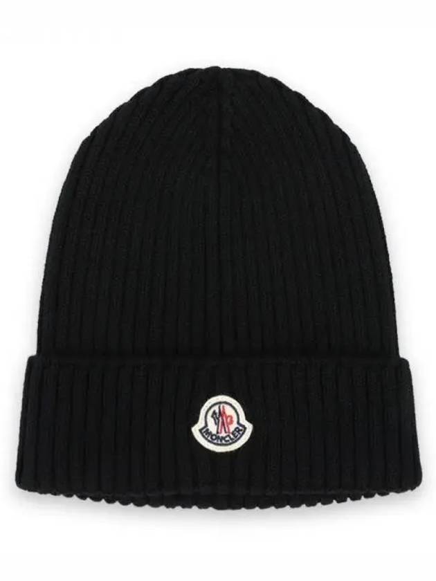 Kids Logo Patch Beanie Black 3B00012 M1131 999 271035 1064363 - MONCLER - BALAAN 1