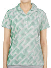 Women's Solange 3D Lip Monogram Short Sleeve PK Shirt Green - J.LINDEBERG - BALAAN 2