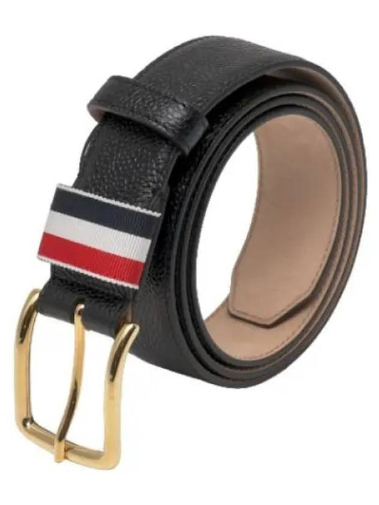 Pebbled leather belt black waistband - THOM BROWNE - BALAAN 1