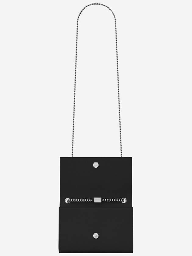 Kate Small Chain Bag In Grain de Poudre Leather Black - SAINT LAURENT - BALAAN 3