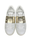 Men's Hidden Open Band Metallic Low Top Sneakers White Gold - VALENTINO - BALAAN 5