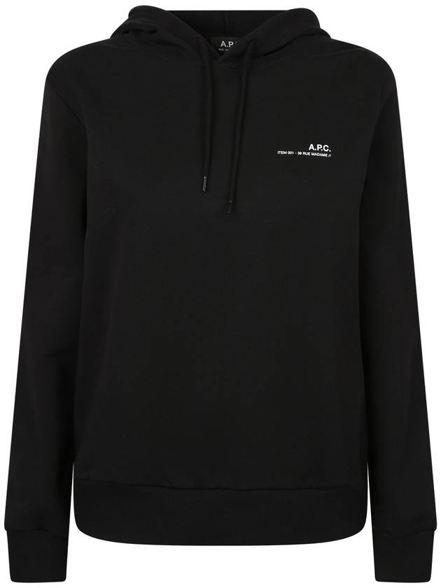 Women's Item Logo Print Hoodie Black - A.P.C. - BALAAN 2