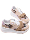 Women's Velcro Check Low-Top Sneakers Beige - BURBERRY - BALAAN 6