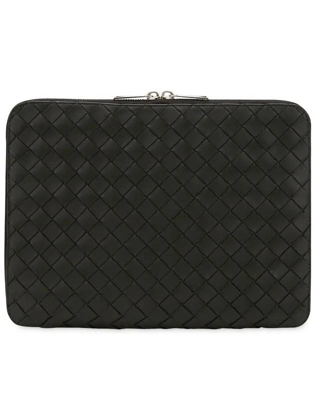 Classic Intrecciato Zipper Clutch Bag Black - BOTTEGA VENETA - BALAAN 2