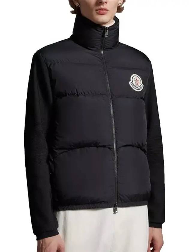 Logo Patch Padding Cardigan Black - MONCLER - BALAAN 3