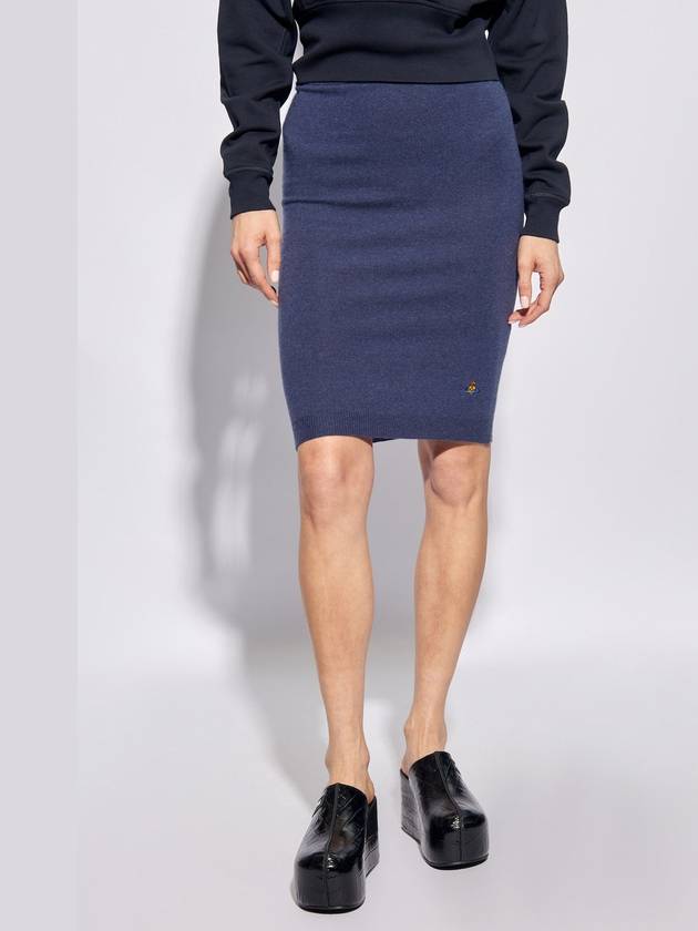 Embroidered ORB Pencil Skirt Navy - VIVIENNE WESTWOOD - BALAAN 4