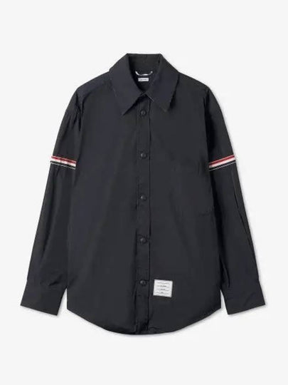 Armband Oversized Poly Twill Shirt Jacket Navy - THOM BROWNE - BALAAN 2