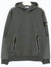 Regular Fit Mercerized Cotton Fleece Cotton Hoodie Musk Green - STONE ISLAND - BALAAN 4