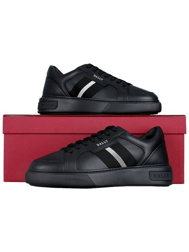 Moony Leather Low Top Sneakers Black - BALLY - BALAAN 11