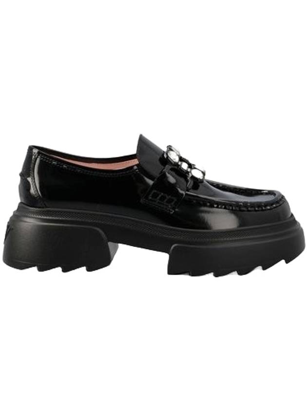 Wallaviv Strass Buckle Leather Loafers Black - ROGER VIVIER - BALAAN 1