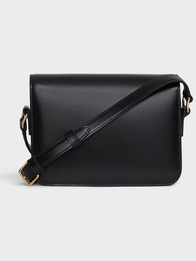 Teen Triomphe Shiny Calfskin Cross Bag Black - CELINE - BALAAN 6