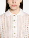 Mohair Lace Polo Knit Top White - GANNI - BALAAN 5