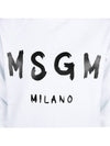 Women's Brushed Logo Crew Neck Sweatshirt White - MSGM - BALAAN 7