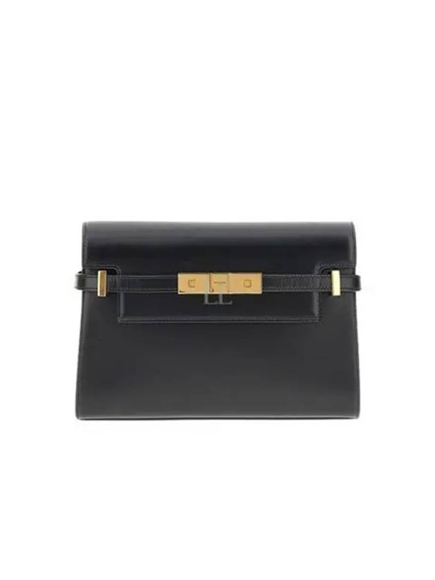 Manhattan Small Shoulder Bag Leather Black - SAINT LAURENT - BALAAN 2