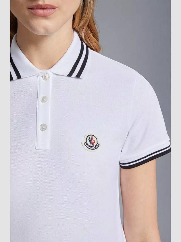 Logo Patch Polo Shirt White - MONCLER - BALAAN 3