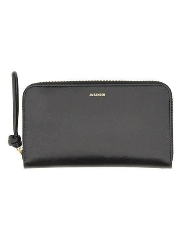 Logo All-Round Zipper Long Wallet Black - JIL SANDER - BALAAN 1