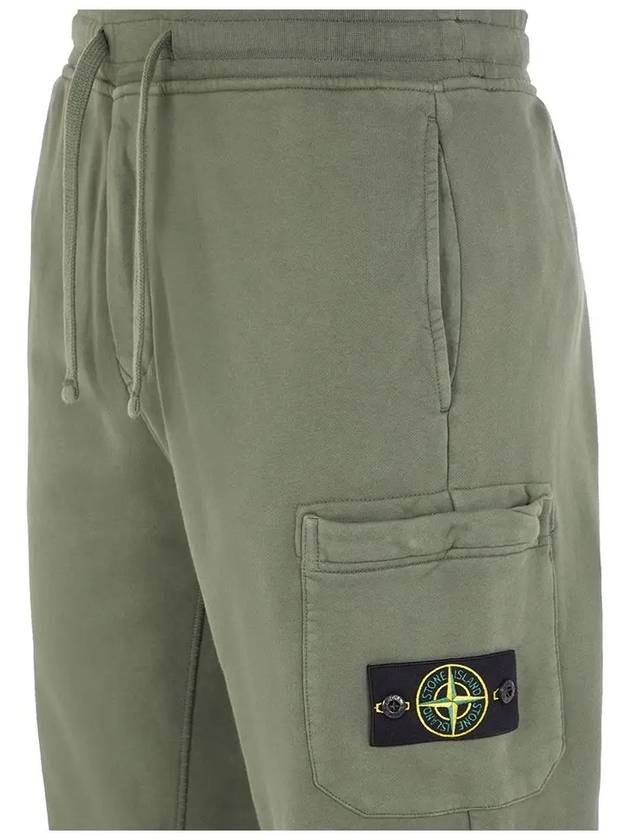 Compass Patch Cotton Track Pants Dark Green - STONE ISLAND - BALAAN 4