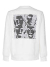 Metropolis Stretch Fleece Graphic Sweatshirt White - CP COMPANY - BALAAN 3