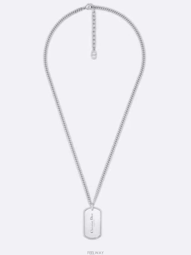 CD Plate Pendant Necklace Silver - DIOR - BALAAN 3