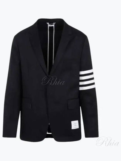 4 Bar Armband Cotton Blazer Jacket Navy - THOM BROWNE - BALAAN 2