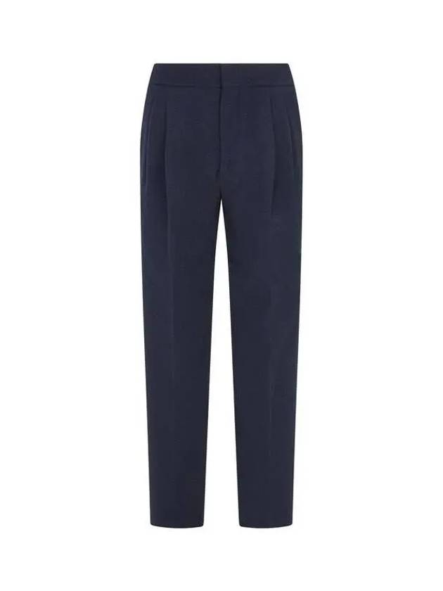 Men s two tuck cashmere seersucker pants dark navy - GIORGIO ARMANI - BALAAN 1