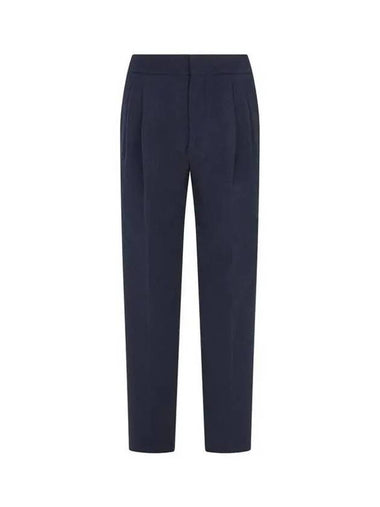 Men s two tuck cashmere seersucker pants dark navy - GIORGIO ARMANI - BALAAN 1