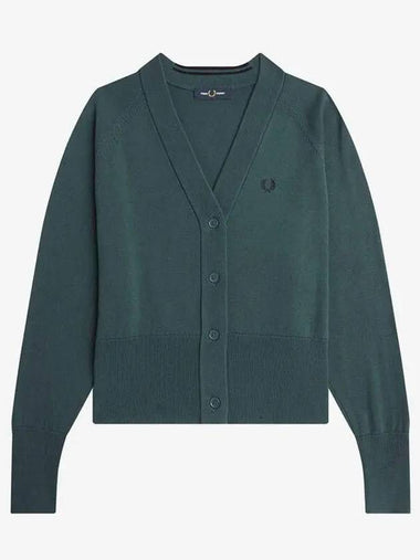 15 Womens V neck Cardigan 257 AFPF2334121 Dark Green - FRED PERRY - BALAAN 1