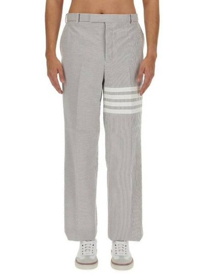 4 Bar Stripe Tailored Straight Pants Grey - THOM BROWNE - BALAAN 2