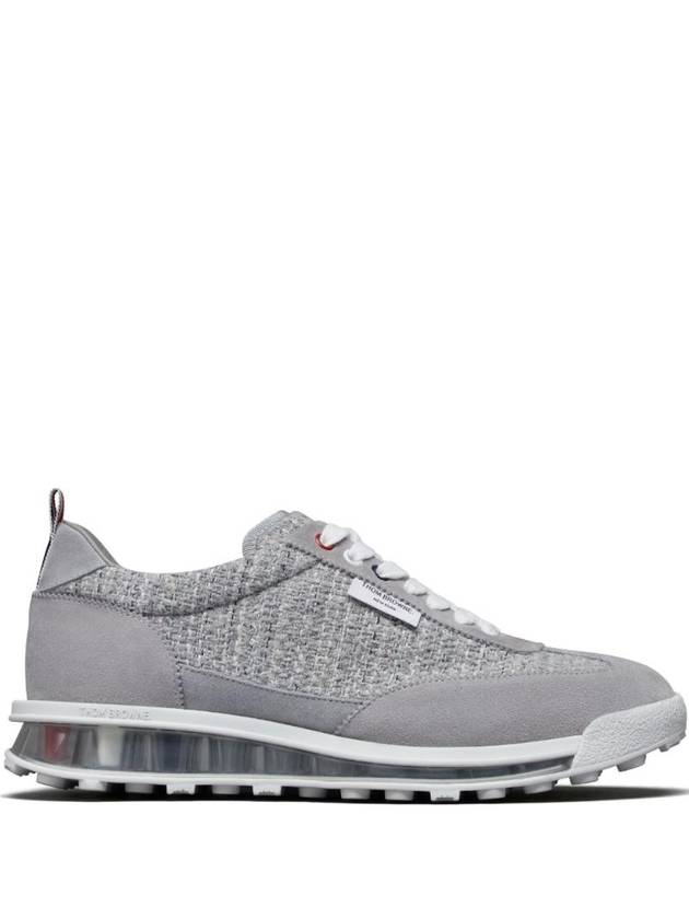 Cotton Tweed Tech Low Top Sneakers Grey - THOM BROWNE - BALAAN 1