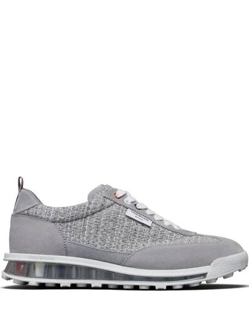 Cotton Tweed Tech Low Top Sneakers Grey - THOM BROWNE - BALAAN 1