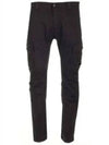 Stretch Sateen Ergonomic Lens Cargo Straight Pants Black - CP COMPANY - BALAAN 2