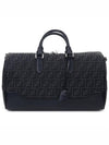 FF jacquard fabric large duffle bag black - FENDI - BALAAN.