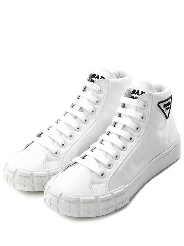 Cassetta Wheel High Top Sneakers White - PRADA - BALAAN 2