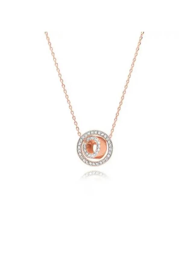 Dextera Circle Pendant Necklace Rose Gold - SWAROVSKI - BALAAN 4