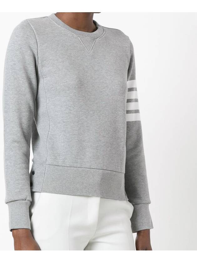 Engineered 4 Bar Stripe Loopback Jersey Knit Crewneck Sweatshirt Light Grey - THOM BROWNE - BALAAN 4