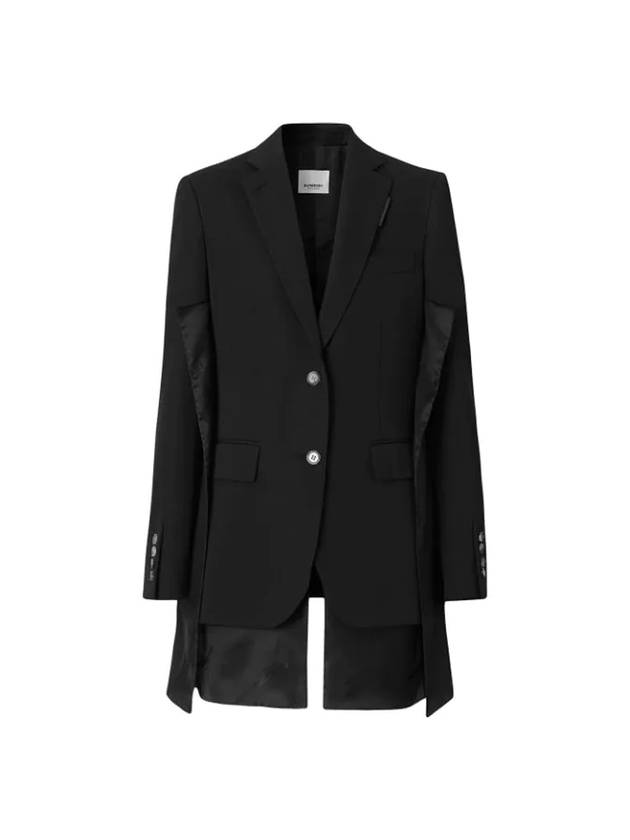 Women's Logo Panel Detail Tailored Wool Jacket Black - BURBERRY - BALAAN 1