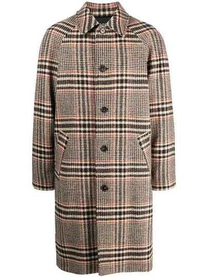 Etienne Plaid Pattern Wool Single Coat Beige - A.P.C. - BALAAN 2