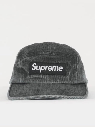 Patch logo coated denim camp cap SS24H35 BLACK - SUPREME - BALAAN 1